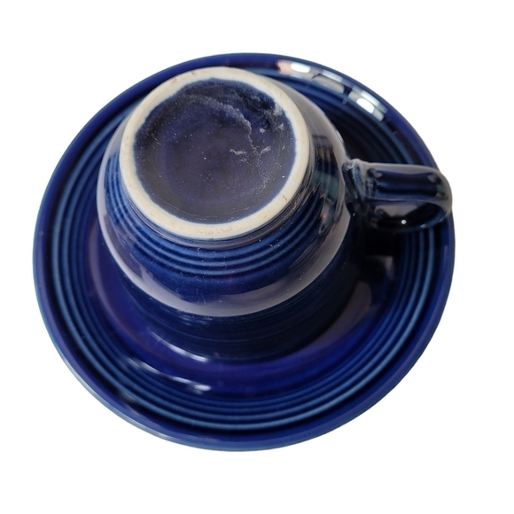 Homer Laughlin Cobalt Blue Fiestaware Cup and Saucer Set - Picture 6 of 8